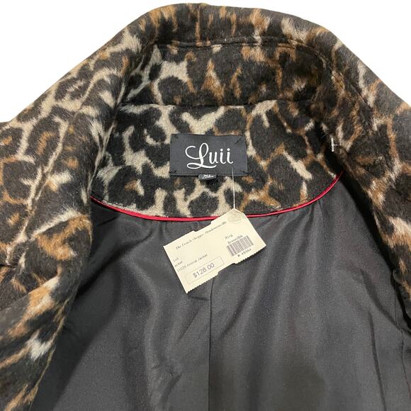 Luii XL Leopard Animal Print Jacket | French Boutique Style, Old Money, Snap NWT - Picture 6 of 12